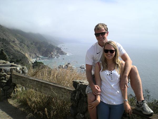 James on his USA road trip with his wife 
