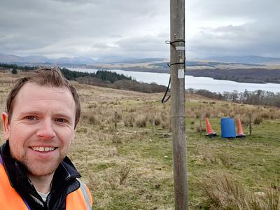 James doing a rural broadband/FTTP survey on the West Coast