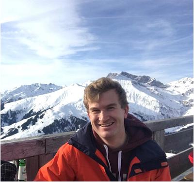 Matthew skiing in the Alps