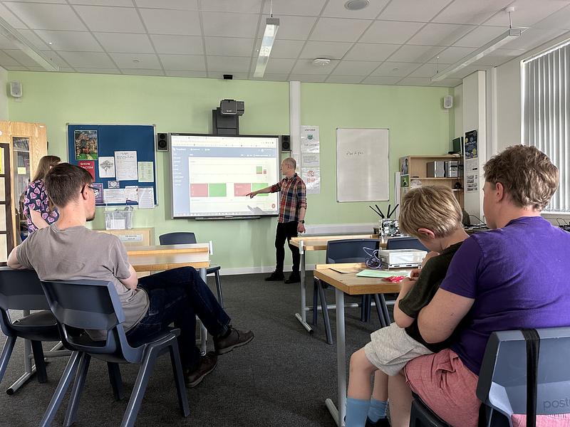 Alan teaching a group about Telecoms