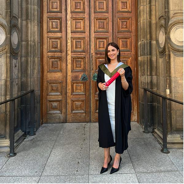 Kate at her Masters Graduation at The University of Edinburgh