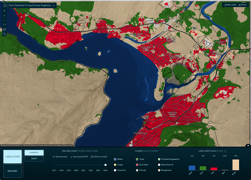 Example of Land Classification data used in our cost modelling