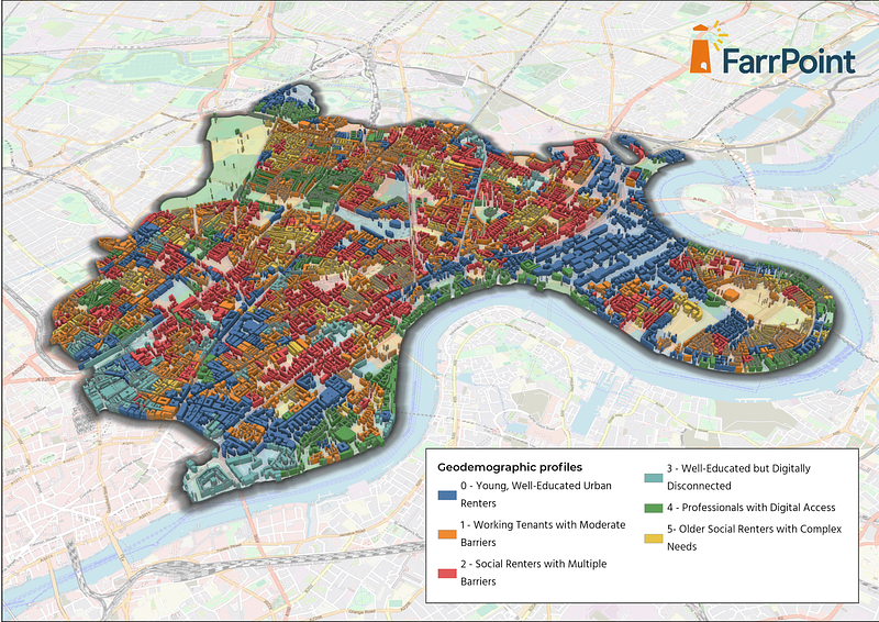 3D view with the outline of the buildings in Tower Hamlets Study