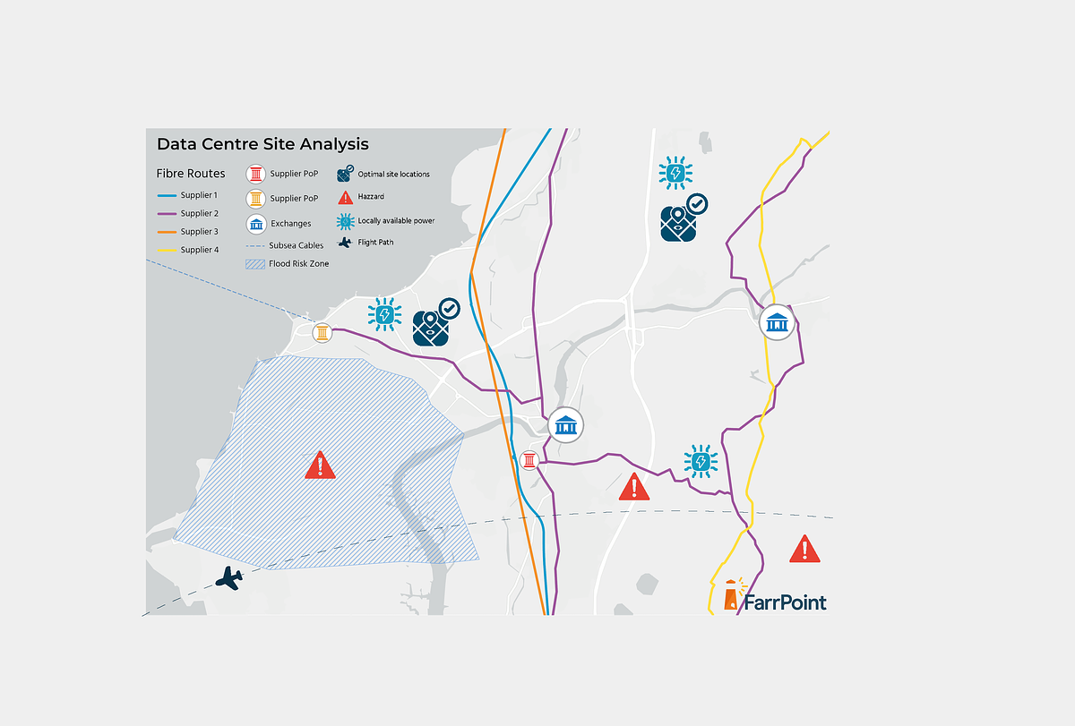 Data centre site analysis map