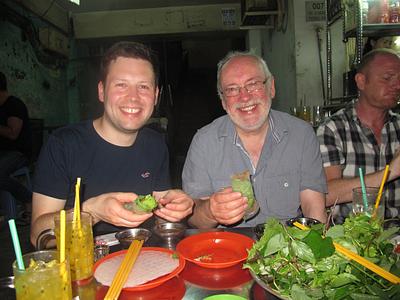 Chris travelling in Vietnam with his dad