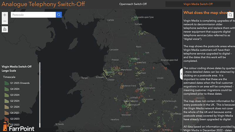 virgin o2 analogue copper switch off map